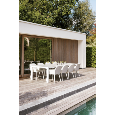Altera tuinstoel wit-grijs - aluminium en textilene