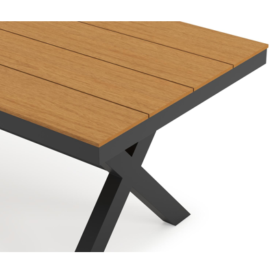 Bahia tuintafel in zwart aluminium en polywood - L 200 x B 89 x H 75 cm