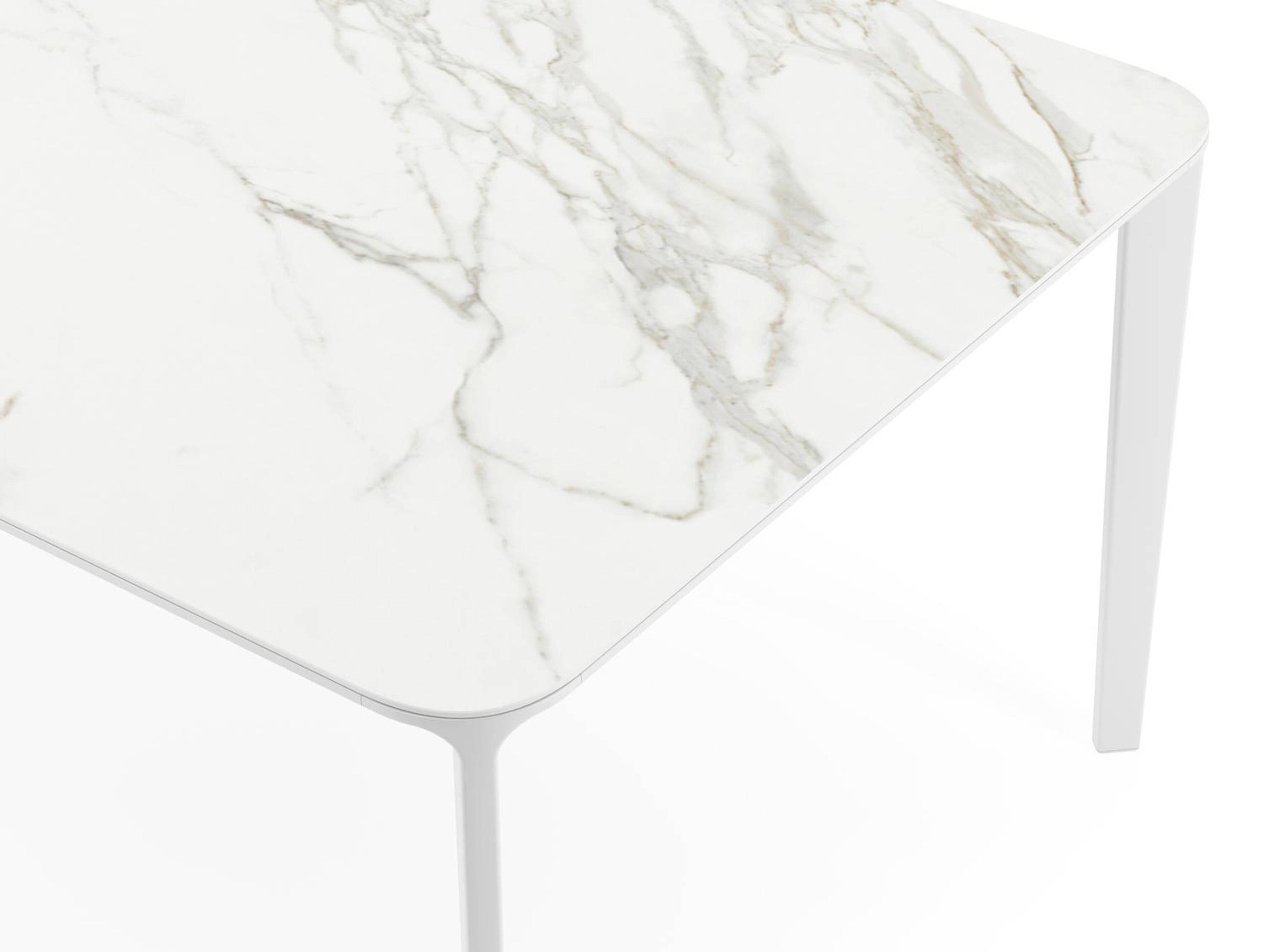 Urbino tuintafel in wit aluminium en volkeramiek calacatta - L 290 x B 110 x H 75 cm