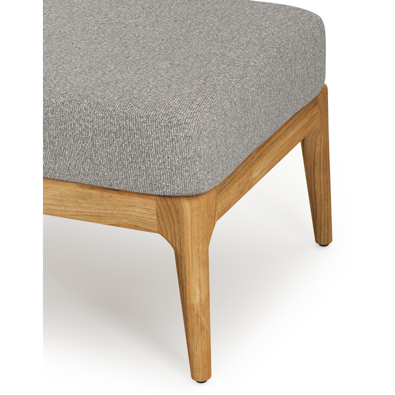 Orso poef in teak met Tundra Charcoal all weather sunbrella® luxe kussen