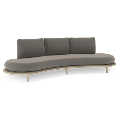 Canape de jardin Bomero en aluminium beige et coussins en all weather sunbrella® luxe natte dark taupe