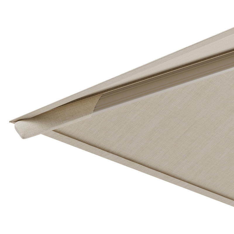 Rufina zweefparasol met tiltfunctie in beige aluminium met beige all weather sunbrella® premium parasoldoek - L1 300 x L2 300 cm (zonder voet)