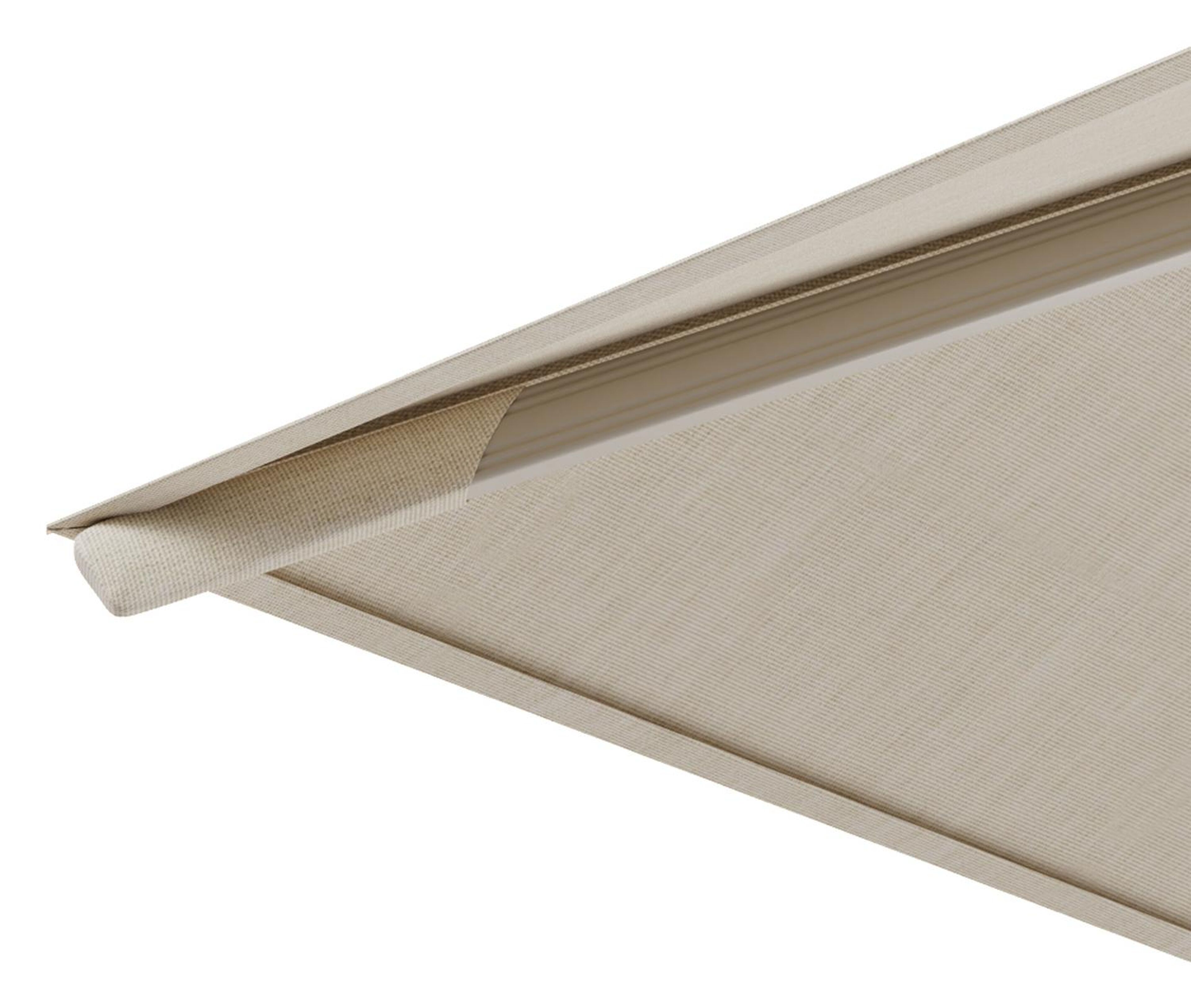 Parasol pedant Rufina avec fonction tilt en aluminium beige avec toile de parasol en all weather sunbrella® premium beige - Lg.1 300 x Lg.2 300 cm (sans pied de parasol)