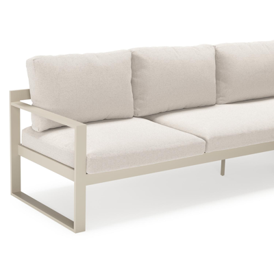 Caldela loungehoek in beige aluminium en polywood met beige weather+ softtouch kussens