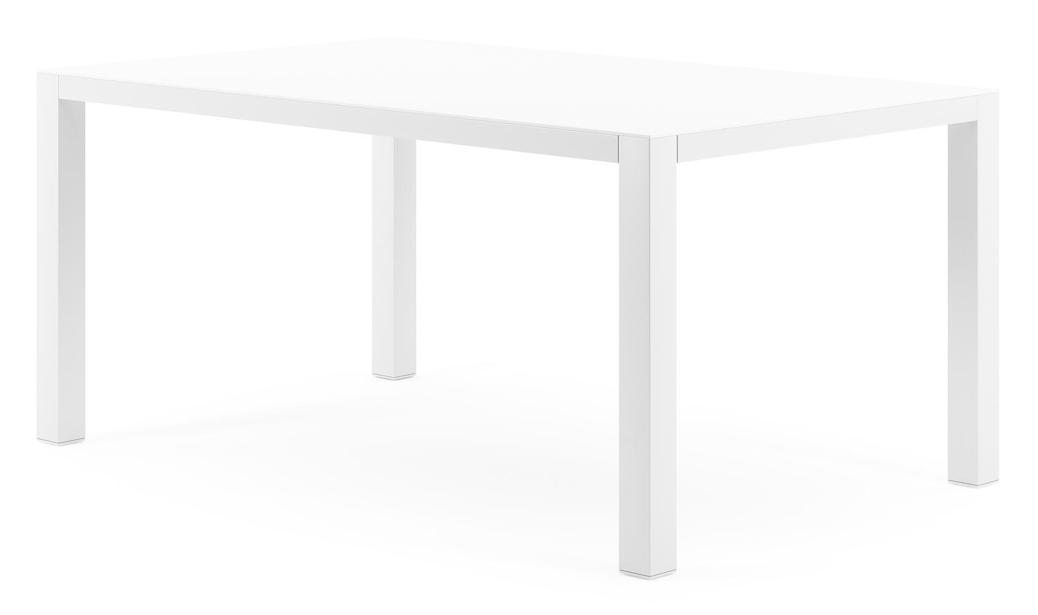 Como tuintafel in wit aluminium en volkeramiek arctic white - L 160 x B 100 x H 75 cm