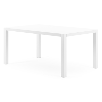 Como tuintafel in wit aluminium en volkeramiek arctic white - L 160 x B 100 x H 75 cm