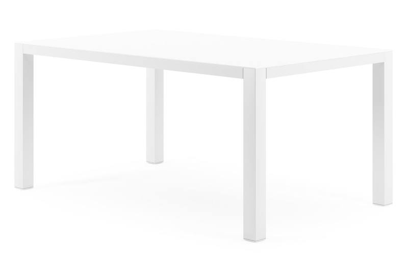 Como tuintafel in wit aluminium en volkeramiek arctic white - L 160 x B 100 x H 75 cm