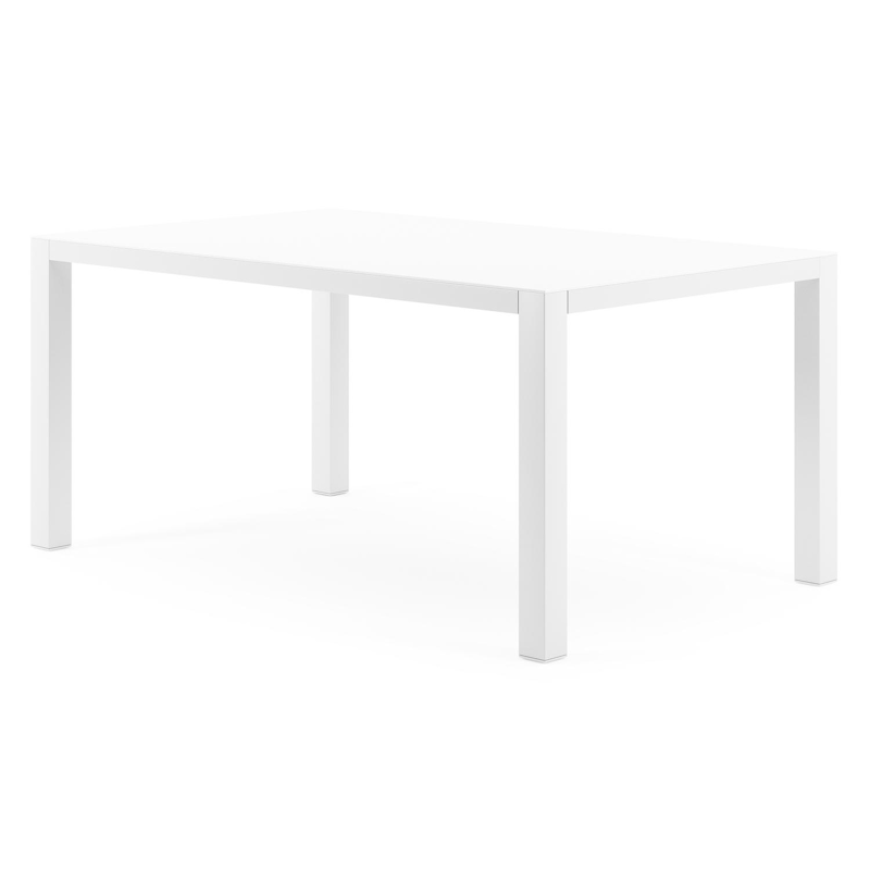 Como tuintafel in wit aluminium en volkeramiek arctic white - L 160 x B 100 x H 75 cm