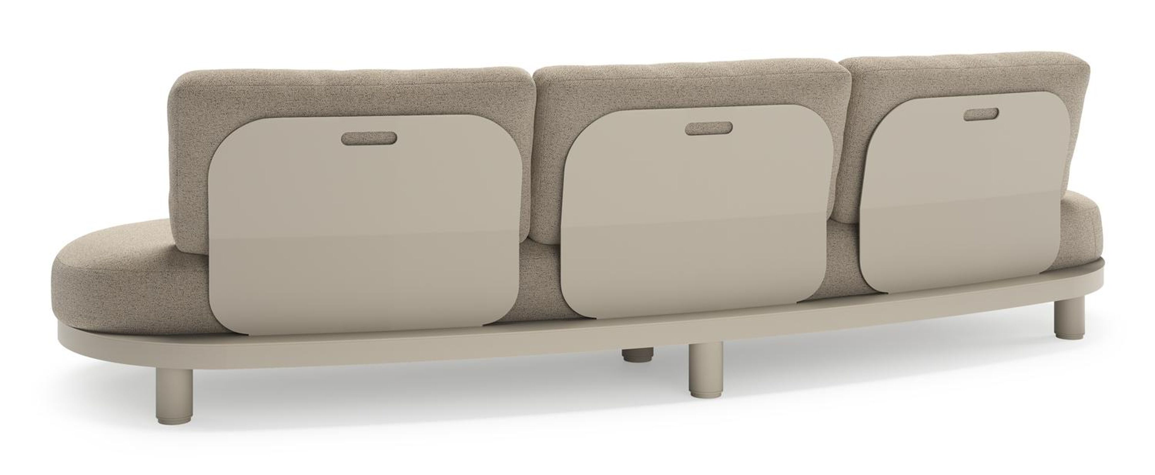 Salon de jardin Donato en aluminium beige et coussins en all weather cosytica Marbella Beige