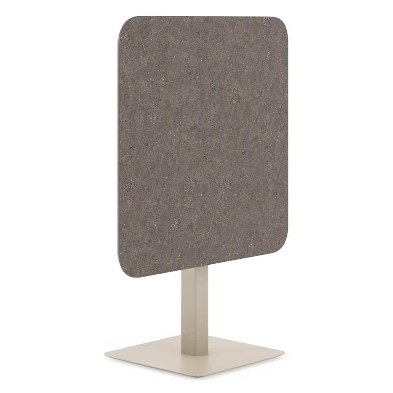 Fano kantelbare tuintafel afgerond vierkant in beige aluminium en volkeramiek Wulong - L 80 x B 80 x H 72.5 cm