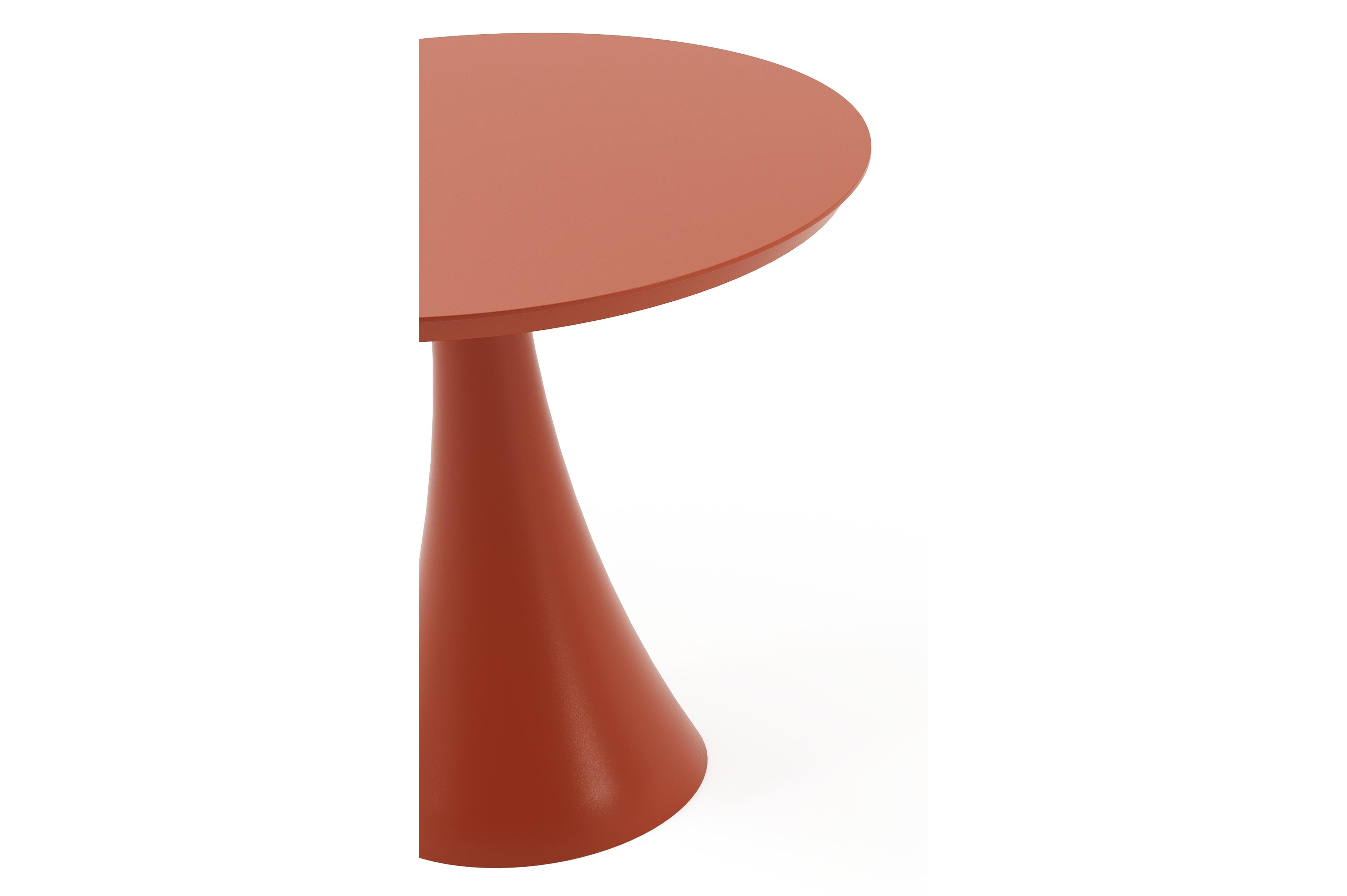 Table de jardin Fano ronde en aluminium brun rouille - Diam. 85 x H 75 cm