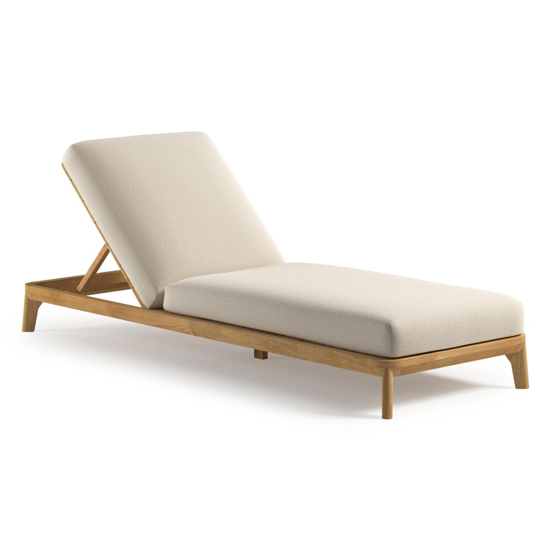 Orso verstelbaar ligbed in teak met althea off white all weather Cosytica kussen