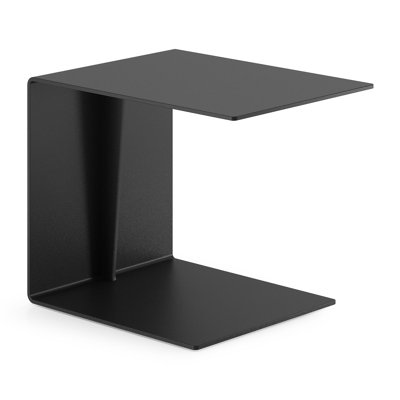 Table d'appoint Tufo en aluminium noir - Lg 35 x larg. 47 x H 38,5 cm