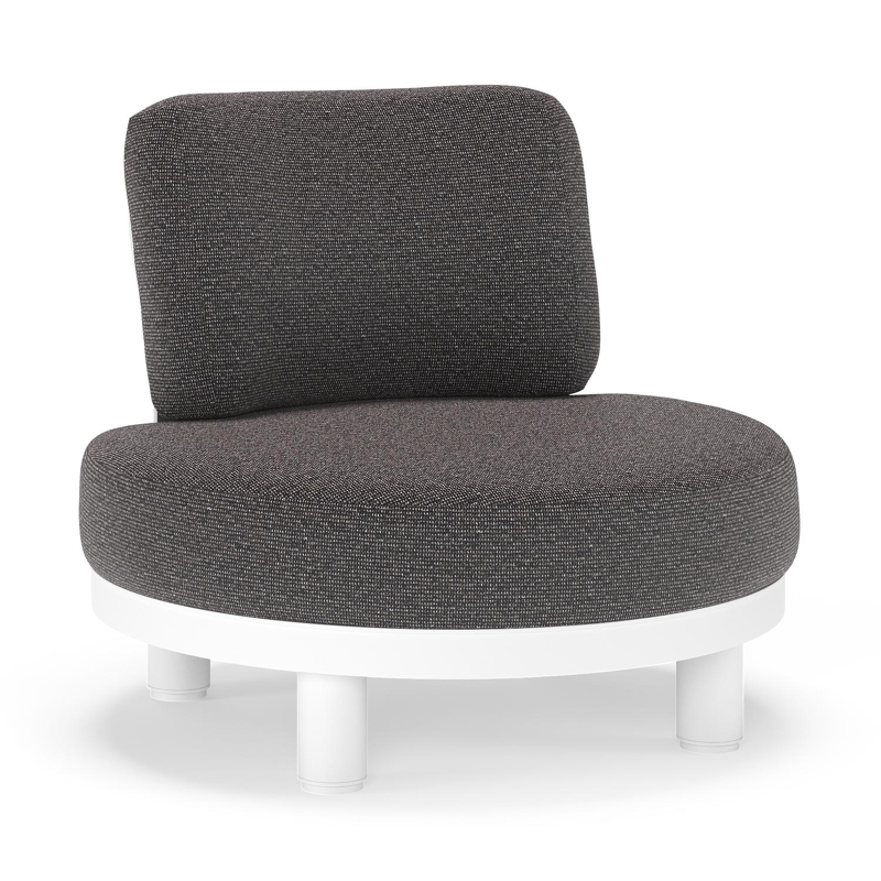 Donato loungestoel in wit aluminium met all weather solica Firenze Tunder kussen