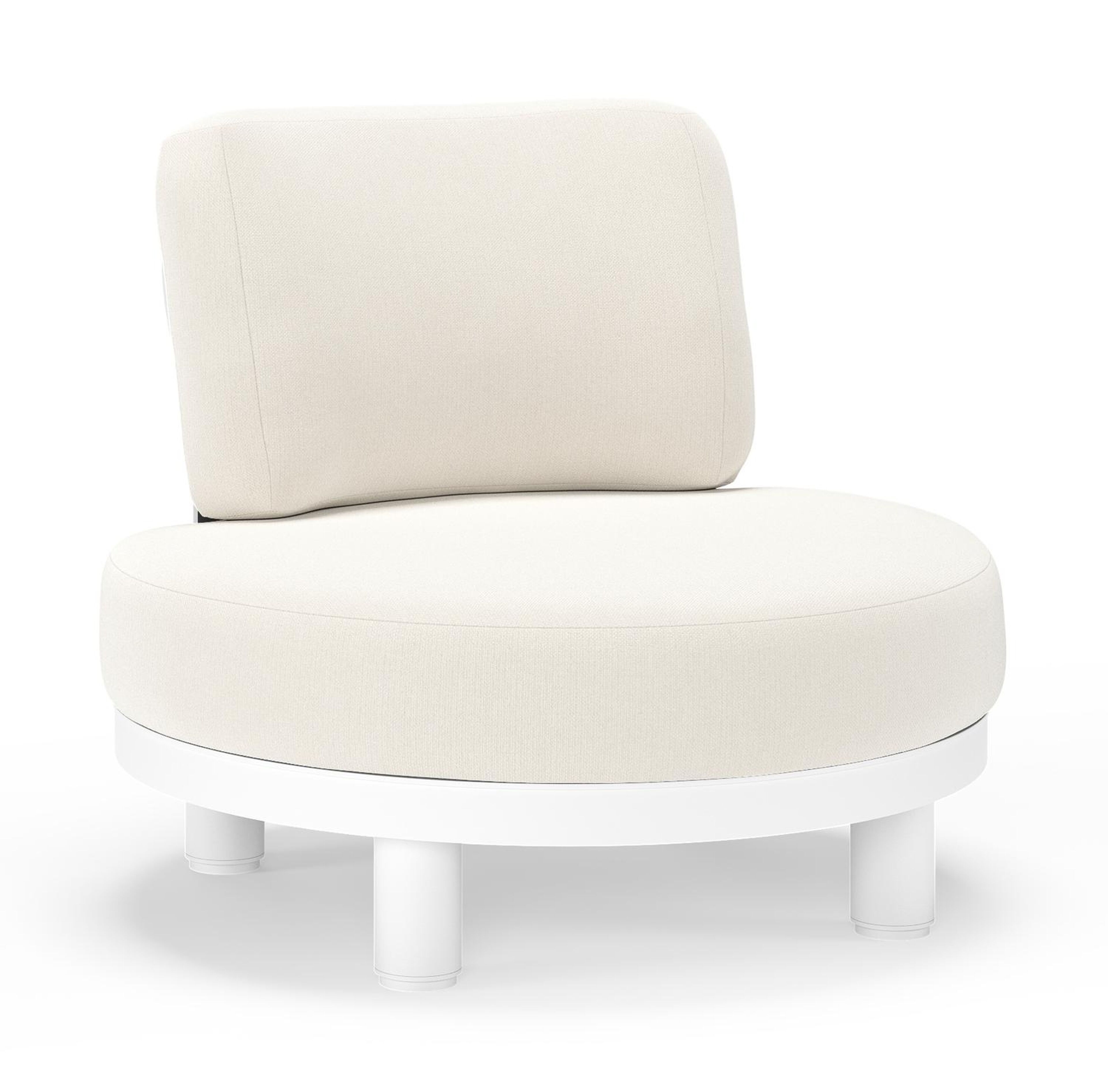 Donato loungestoel in wit aluminium met all weather sunbrella® luxe Savane White kussen
