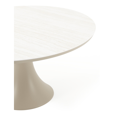 Fano tuintafel rond in beige aluminium en volkeramiek Rapolano dia. 148 cm