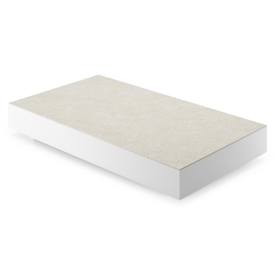 Como loungetafel in wit aluminium en shilin volkeramiek - L 140 x B 80 x H 20 cm