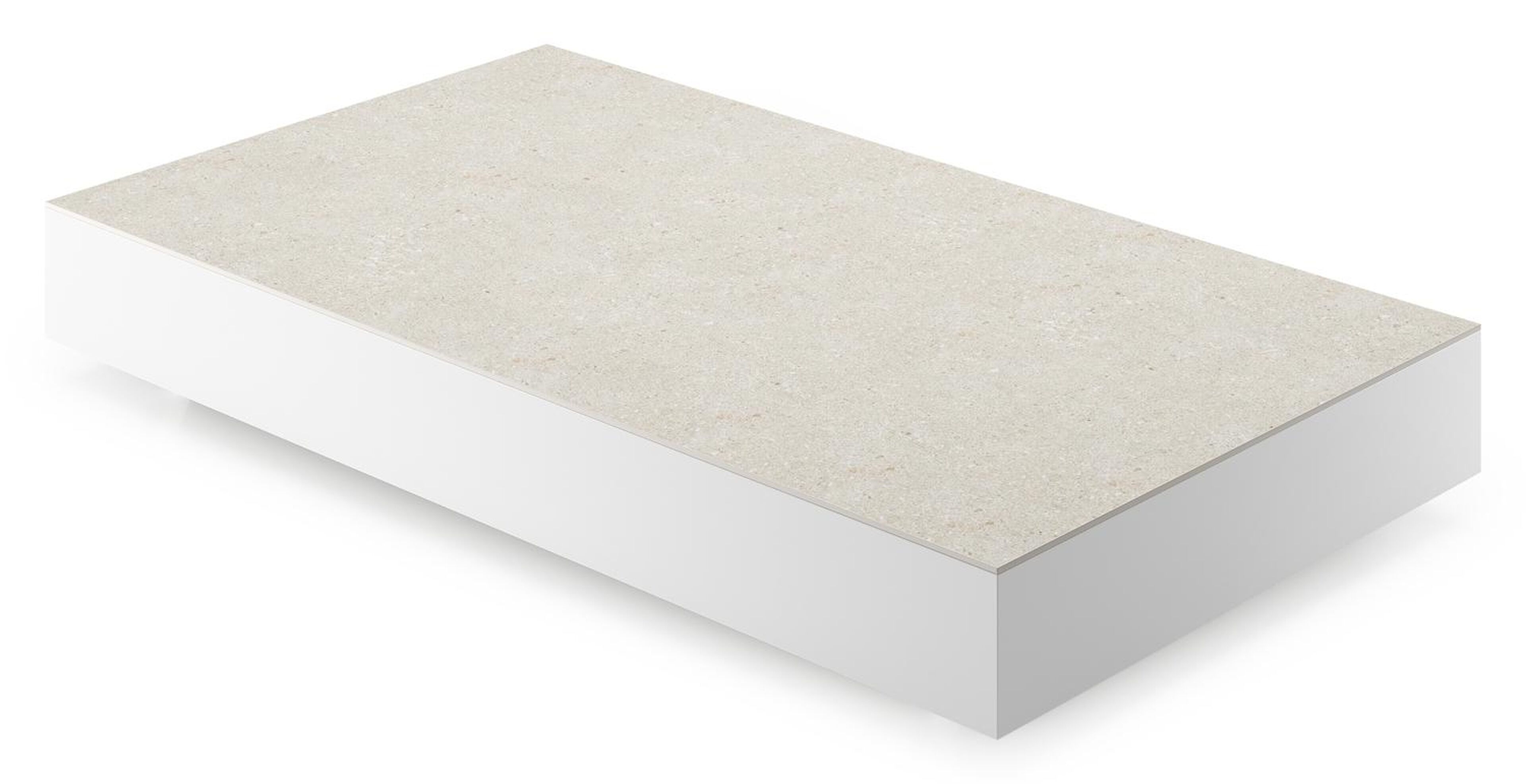 Como loungetafel in wit aluminium en shilin volkeramiek - L 140 x B 80 x H 20 cm