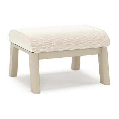 Cirello poef in beige aluminium met althea off white all weather cosytica kussen