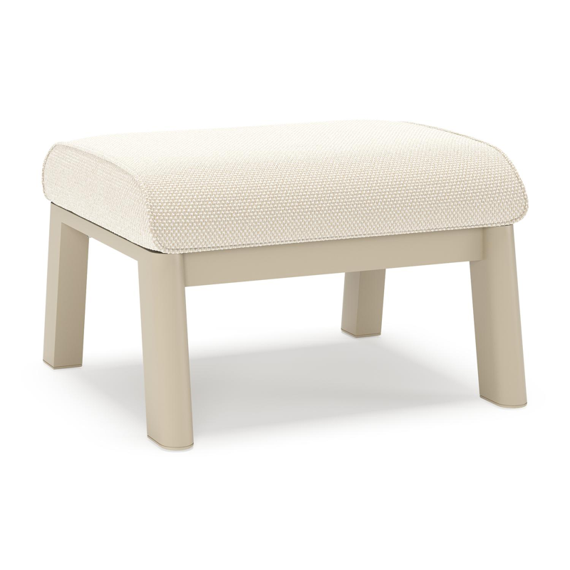 Cirello poef in beige aluminium met althea off white all weather cosytica kussen