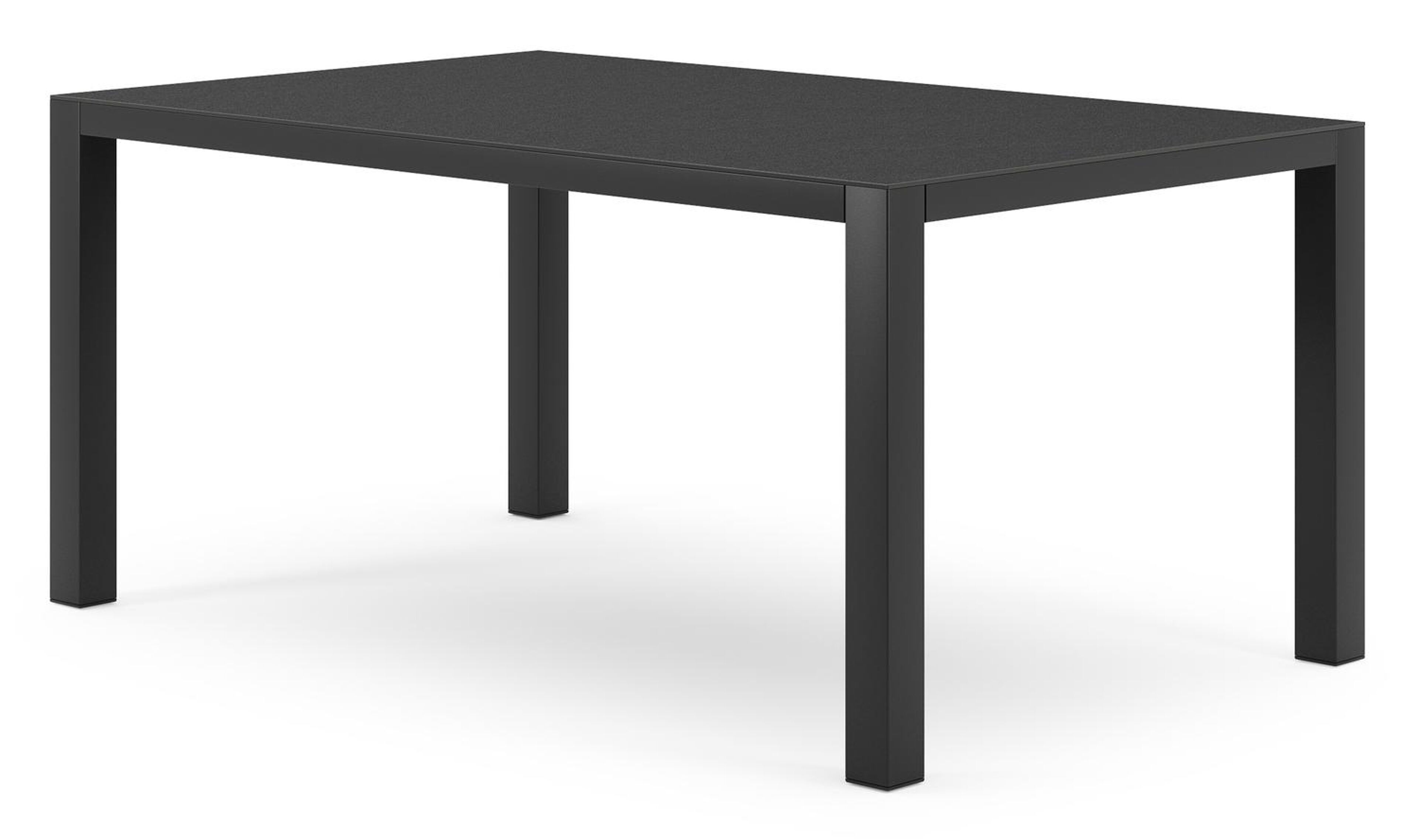 Como tuintafel rechthoekig in zwart aluminium en volkeramiek nero black - L 160 x B 100 x H 75 cm