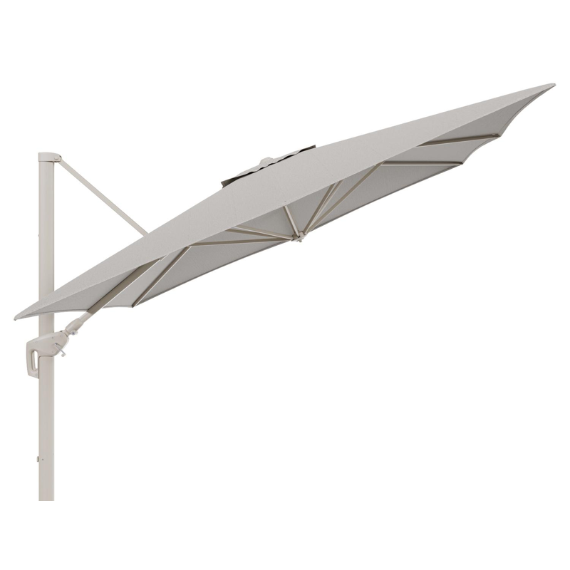 Parasol pendant Minore avec fonction tilt en aluminium beige et toile de parasol All Weather Solica Firenze Sand - Lg.1 350 x Lg.2 350 cm (sans pied de parasol