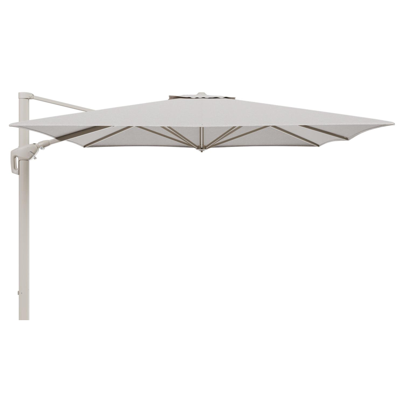 Minore zweefparasol met tiltfunctie in beige aluminium en Tundra Sand All Weather Sunbrella® Luxe parasoldoek - L1 350 x L2 350 cm (zonder voet)