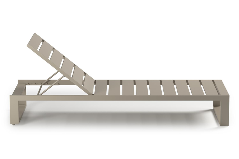 Verato verstelbaar ligbed in beige aluminium