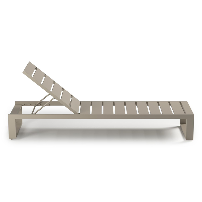 Verato verstelbaar ligbed in beige aluminium met natte sooty all weather sunbrella® luxe