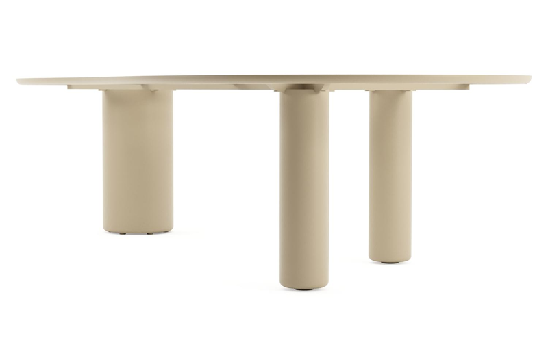 Amico tuintafel organisch in beige aluminium en volkeramiek Black Obsession - L 320 x B 145 x H 73.5 cm