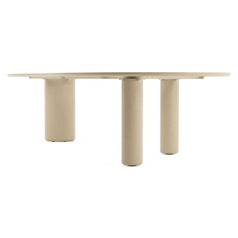 Amico tuintafel organisch in beige aluminium en volkeramiek Aspen Grey - L 320 x B 145 x H 73.5 cm