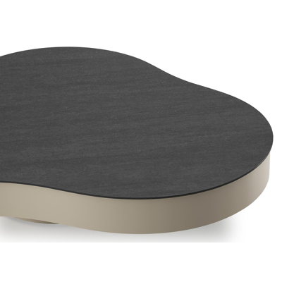 Lomano loungetafel cloud in beige aluminium en aluminium Basalt Black - L 131 x B 108 x H 25 cm