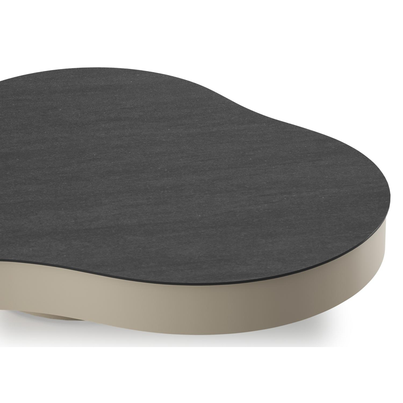 Lomano loungetafel cloud in beige aluminium en aluminium Basalt Black - L 131 x B 108 x H 25 cm