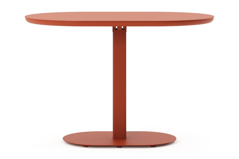 Table de jardin inclinable Teramo rectangulaire arrondie en aluminium brun rouille - Lg. 110 x Lrg. 70 x Haut. 74 cm