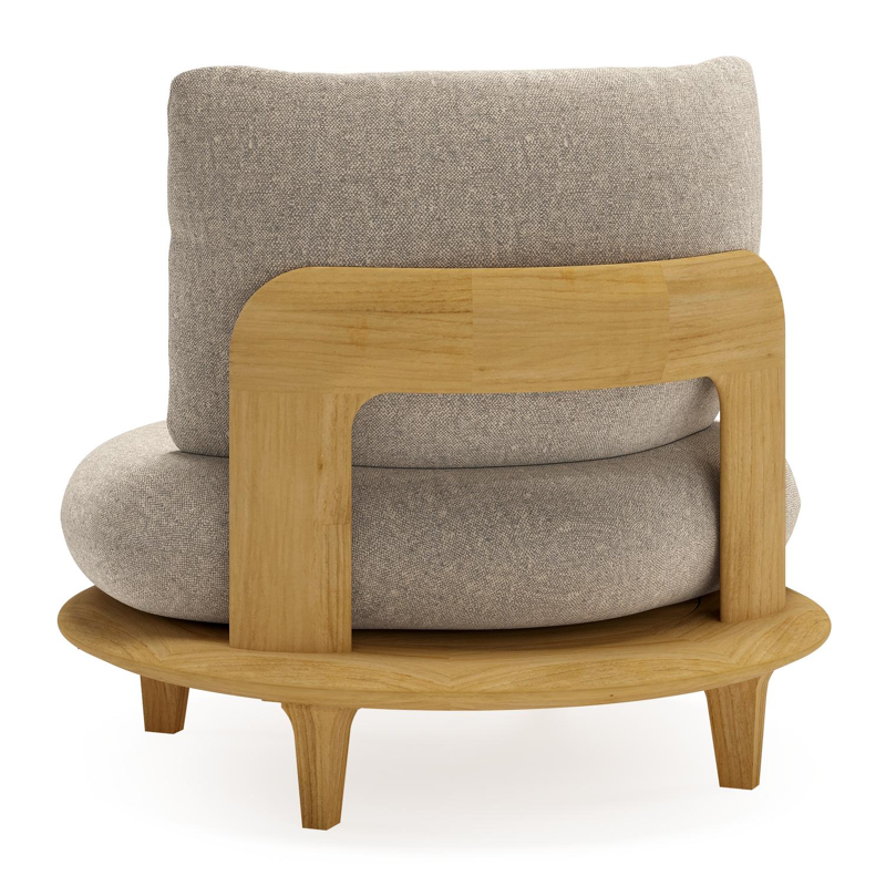 Bomero loungestoel in teak met chartres pewter all weather sunbrella® luxe kussen