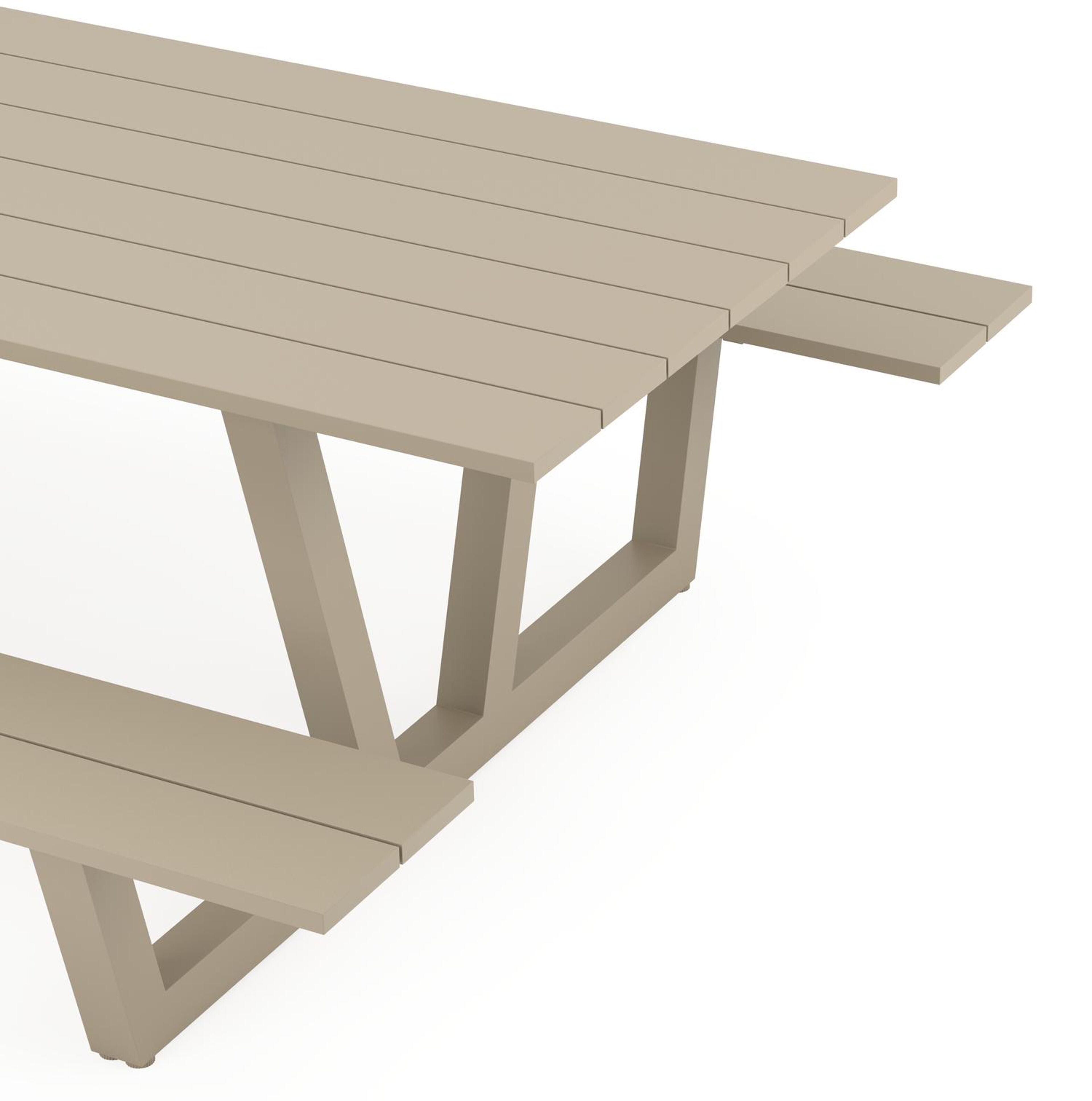 Table de pique-nique Felino en aluminium beige 