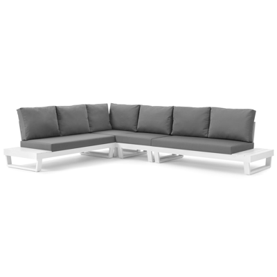 Modica loungehoek in zwart aluminium met grijs textilene kussens