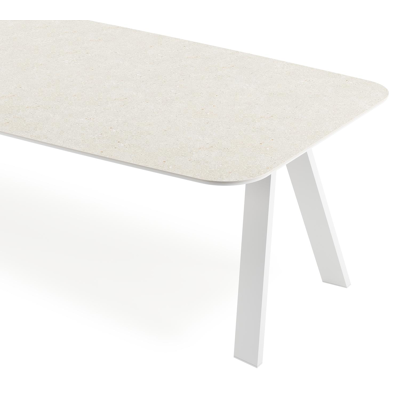 Cesano tuintafel in wit aluminium en volkeramiek shilin - L 315 x B 115 x H 75 cm