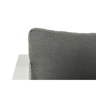 Livo loungestoel 1-zit in wit aluminium met grijs weather+ softtouch kussen