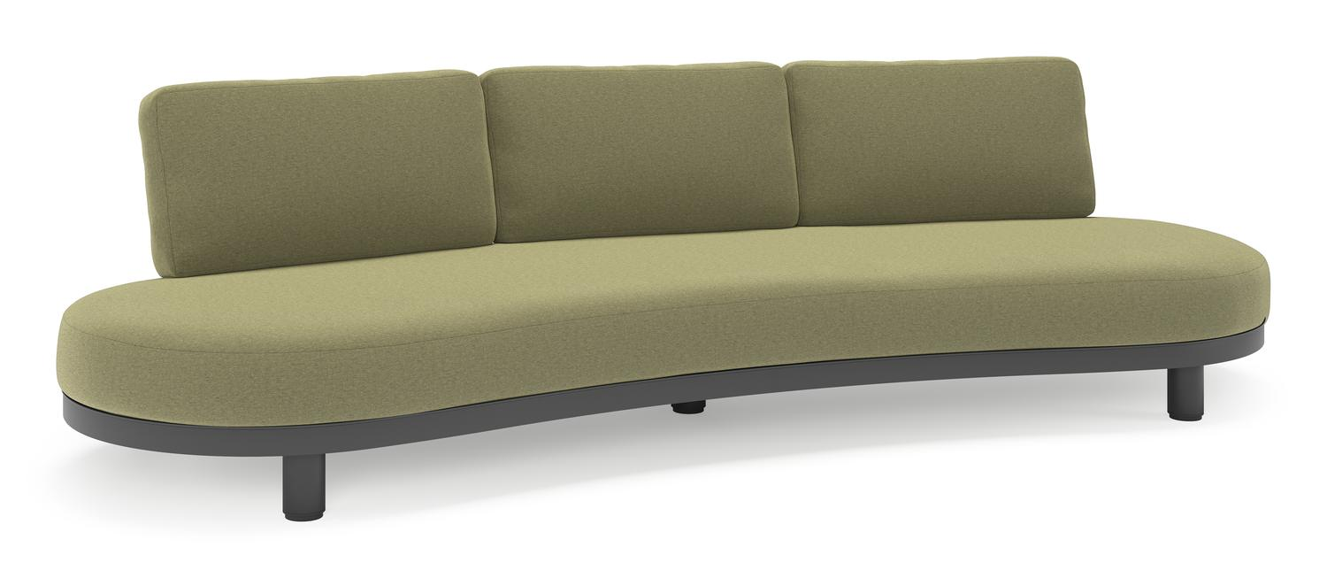 Donato loungebank in zwart aluminium met all weather sunbrella® luxe Heritage Leaf kussen