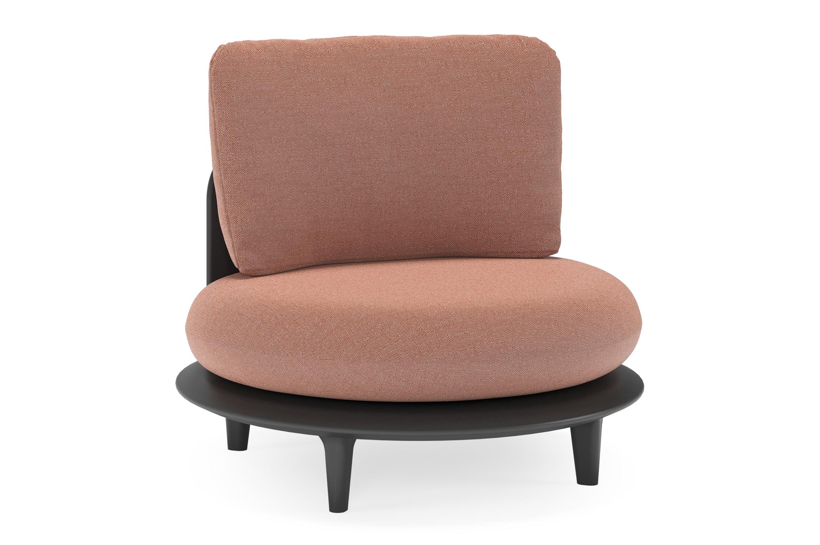 Bomero loungestoel in zwart aluminium met savane rust all weather sunbrella® luxe kussen