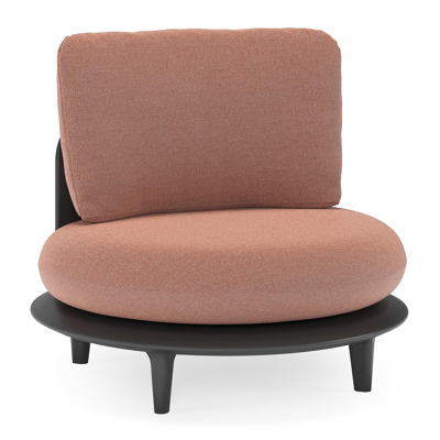 Fauteuil de jardin Bomero en aluminium noir et coussins en all weather sunbrella® luxe savane rust