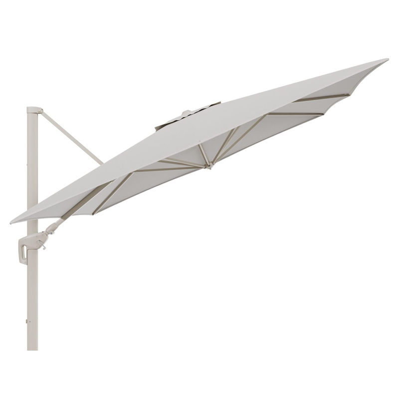 Minore zweefparasol met tiltfunctie in beige aluminium en Firenze Natural All Weather Solica parasoldoek - L1 350 x L2 350 cm (zonder voet)