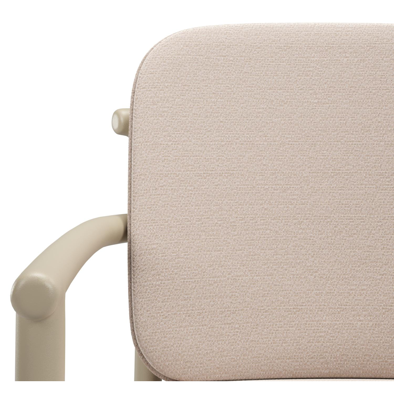 Bono stapelbare tuinstoel in beige aluminium met stoelkussen in All Weather Sunbrella® Luxe Wander Pilat