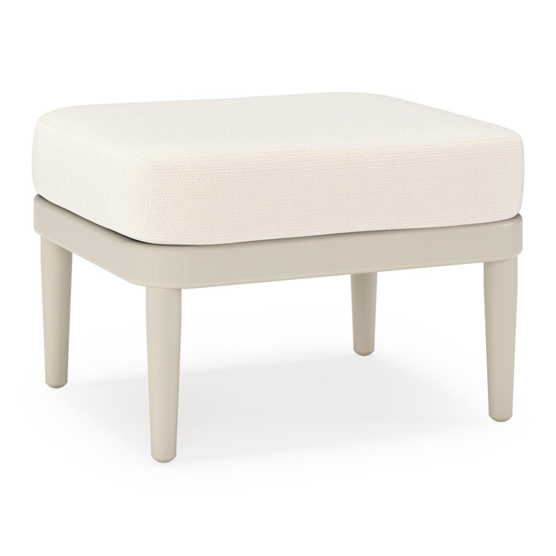 Pouf Orso en aluminium beige et coussins en all weather sunbrella® luxe Lopi Snow