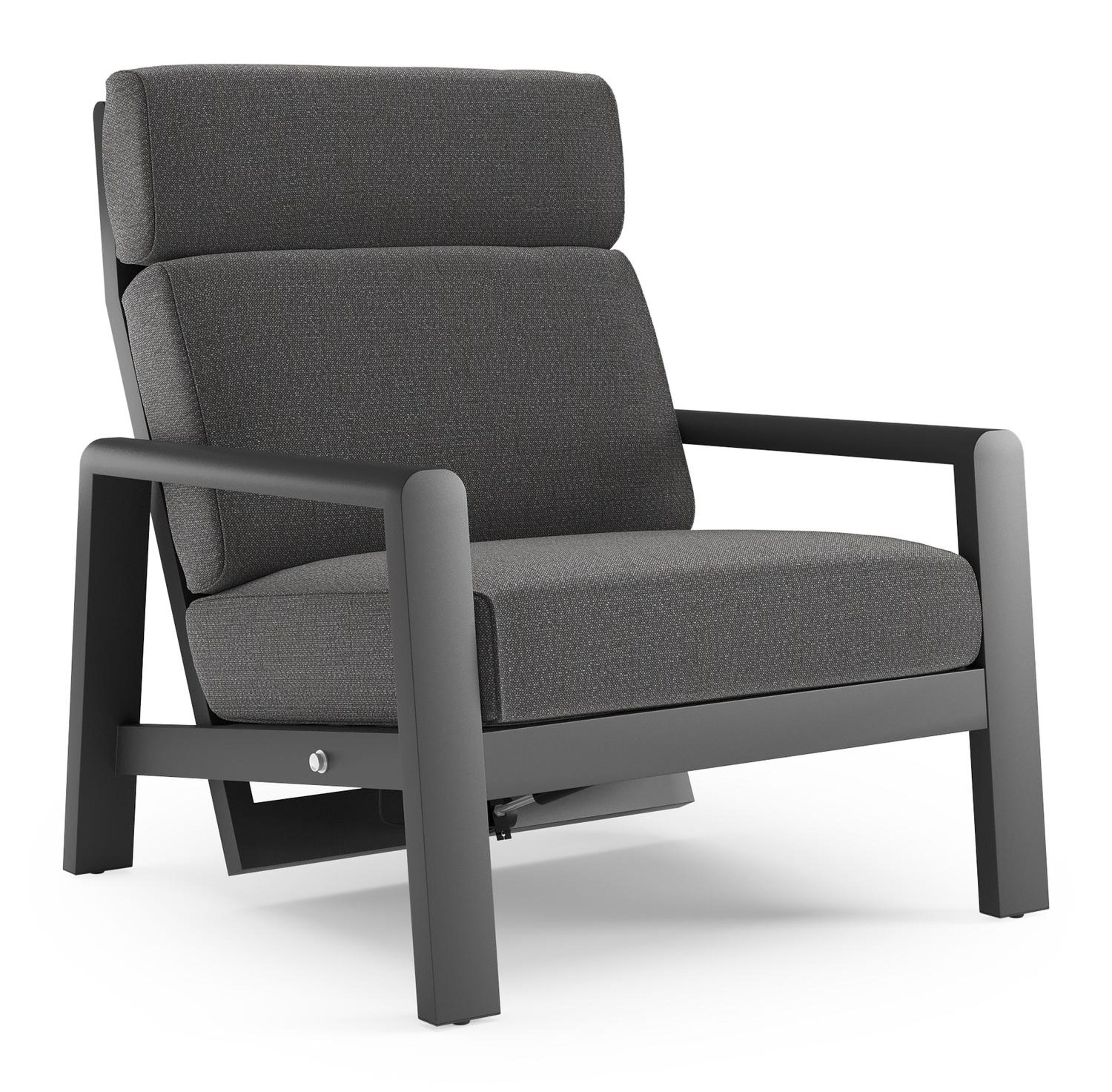 Cosenzo loungestoel 1-zit in zwart aluminium met savane tornado all weather sunbrella® luxe kussen