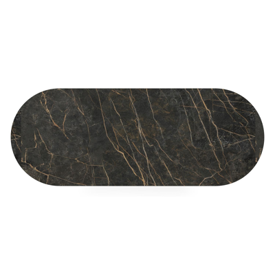 Donato tuintafel in zwart aluminium en volkeramiek black obsession - L 260 x B 100 x H 74 cm