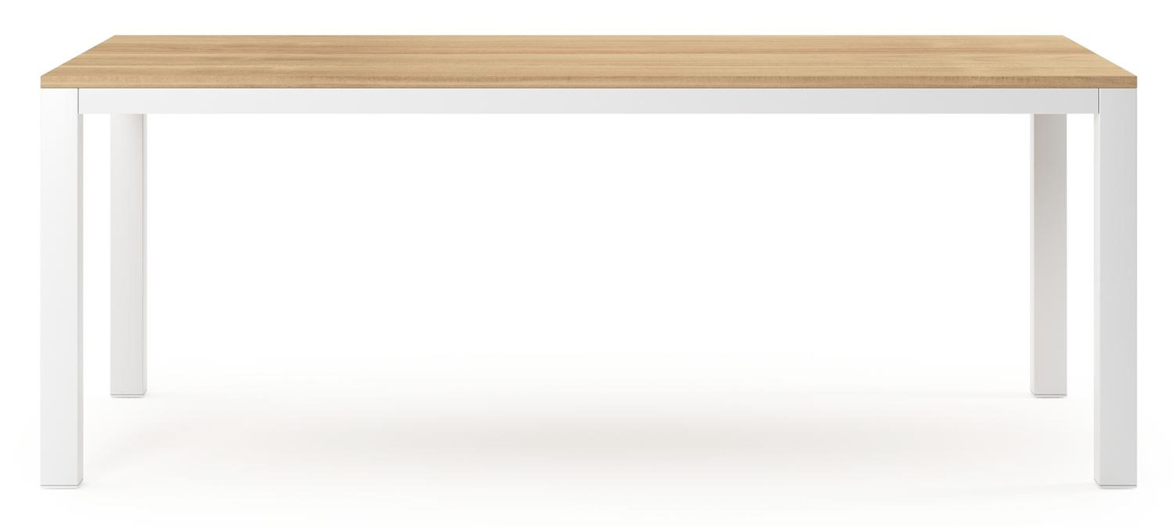 Capri tuintafel in wit aluminium en teak - L 200 x B 100 x H 75,5 cm