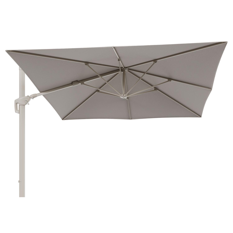 Minore zweefparasol met tiltfunctie in beige aluminium en Slow Farafra All Weather Sunbrella® Luxe parasoldoek - L1 350 x L2 350 cm (zonder voet) (zonder voet)