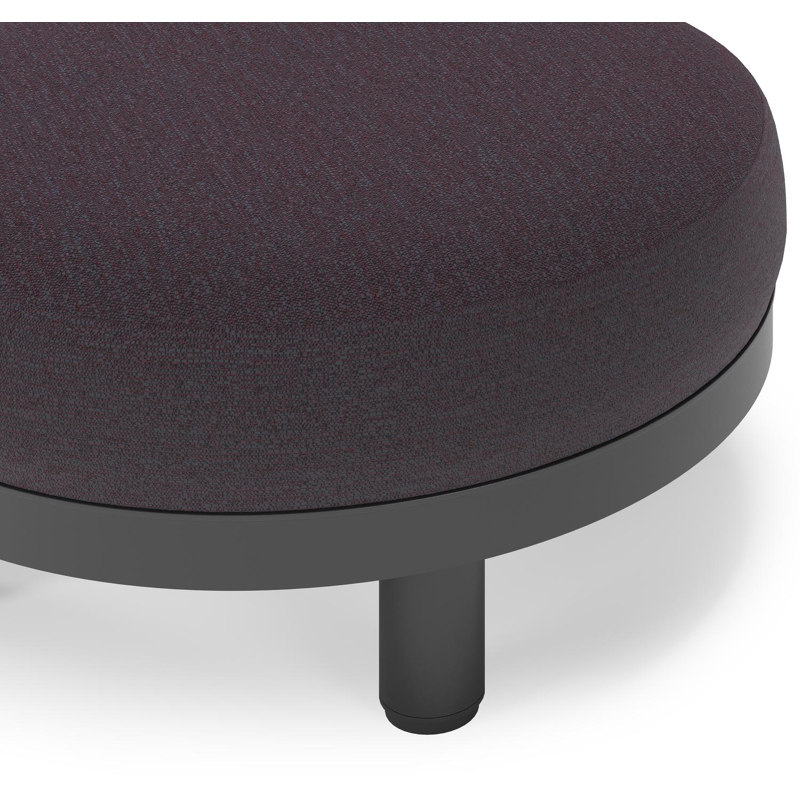 Donato lounge poef in zwart aluminium met All Weather Sunbrella® Luxe Tundra Red kussen